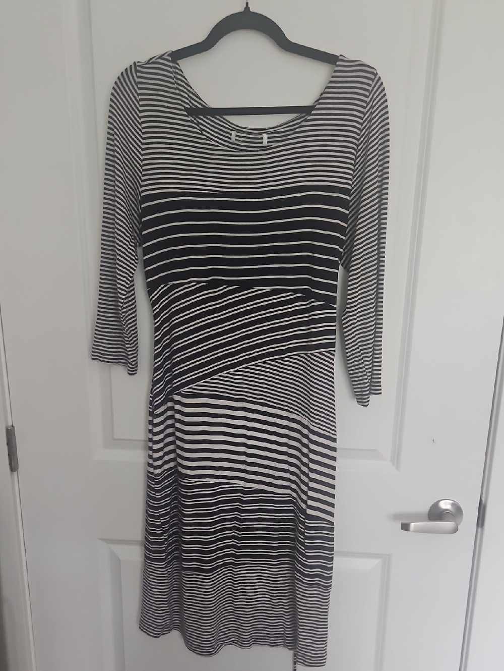 Navy Blue and White Striped Women’s Jersey Dress